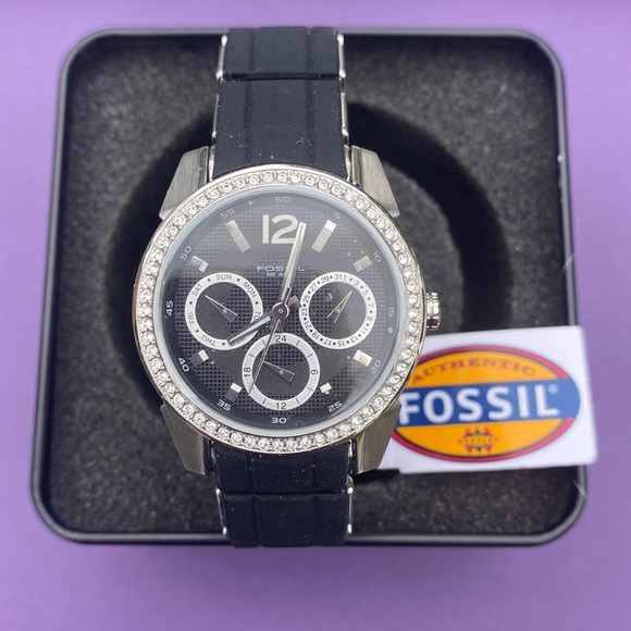 Jay Leno engraved- Fossil BQ9357 Ladies' Glitz Chronograph Crystal